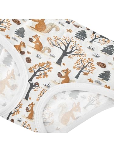 ZZKKO Forest Squirrels Pine Cones Girls Underwear Toddler Panties for Girls Comfort Brief Size 2T4
