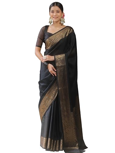 Image of Sugathari Women's Banarasi Saree Pure Kanjivaram Silk Saree Soft new ladies 2025 Design Wear Pattu Sarees Sadi Party Sari collections With Blouse Piece (San Pari-225)