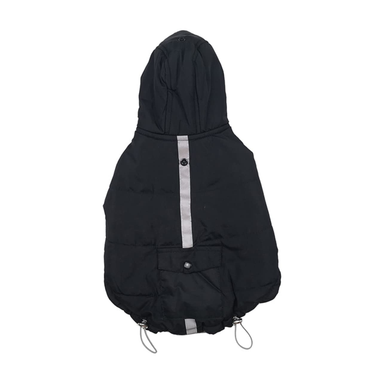 Kisangel 2pièces Veste Coton Noir Réfléchissante pour Chien Gilet Hiver Lumineux Et Chaud Vêtement De Sport pour Animaux De Compagnie Moyen