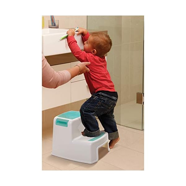 Dreambaby G685 Kinder-Tritthocker Tritt-Schemel Kinderschemel Anti-Rutsch, zweistufig, weiß/blau – Bild 7