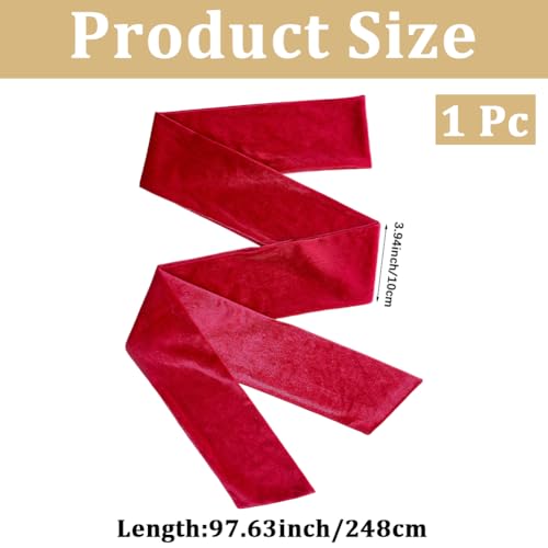 CRASPIRE Women Velvet Sash Belt Fuchsia Wedding Belt Tie Long Dress Sash Waist Bridal Neck Scarf for Prom Party Special Occasion Dress Bridal 99 x 3.9 inch Mother's Day Gift2