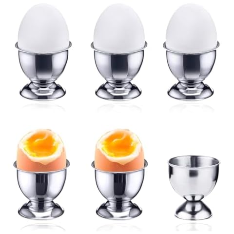 Stainless Steel Egg Cups - 6 Piece Set Cover