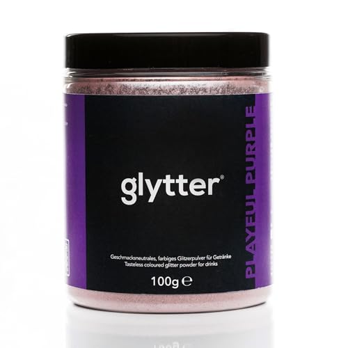 Glytter Glitzerpulver für Getränke (LILA) - essbarer Glitzer für Drinks & Flüssigkeiten, z.B. fürSekt, Cocktails - trinkbares & geschmacksneutrales Glitzerpulver, für 1000 Getränke MADE IN GERMANY
