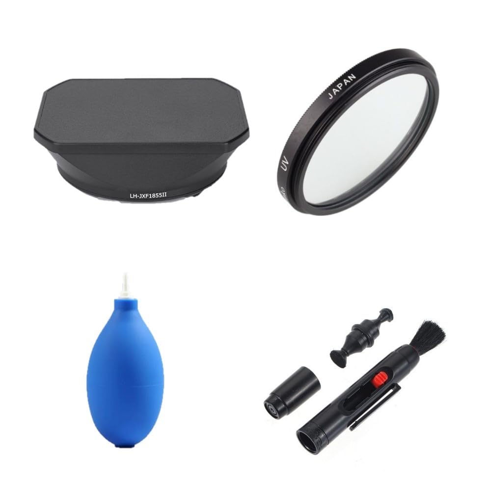 Kamera Zubehör Bundle Set für Fujifilm XF 18-55mm f/2.8-4 R LM OIS Objektiv mit Fujifilm X-S10 X-S20 X-M1 inkl. Metall Gegenlichtblende, UV-Filter, Reinigungsset