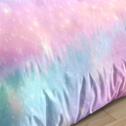 Decalsweet Colorful Duvet Cover Set for Girls,Soft Breathable Bedding Set for Kids Children,Quilt Cover with Pillowcase,Single,2 pcs - Image 4