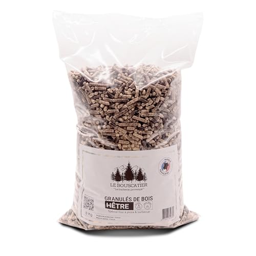 8kg Granulés 100% Hêtre pour Barbecue & Four à Pizza, Pellets de Fumage Naturels, Haute Qualité, Arôme Bois Hêtre – Cuisson Grillades, Viande, Poisson...