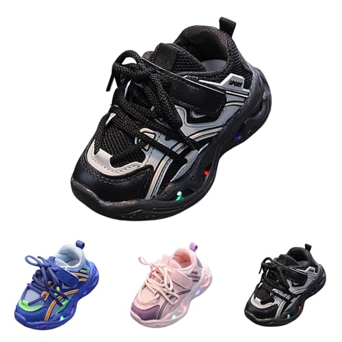 Betadog Girls Glitter Sneakers Lightweight Kids Tennis Shoes Kids Athletic Shoes Youth Girls Slip-On Athletic Sneakers (Black-9, 7.5)