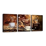 Kitchen Canvas Wall Art for Dining Room - Canvas Prints for Coffee Themed Kitchen Coffee Bean Coffee...