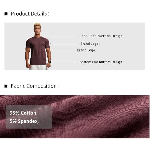 Image of Casual Short Sleeve Crew Neck Classic Wicking Breathable Fitness Muscle Athletic T Shirts Mens