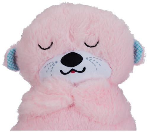 Image of Niku Breathing Teddy Bear Otter Soft Toys for Kids Baby Girls Pink Colour | Glowing Music for Baby Sensory Sleep | Lights Rhythmic Simulation Plush with Soothing Sound | Best Birthday Gift