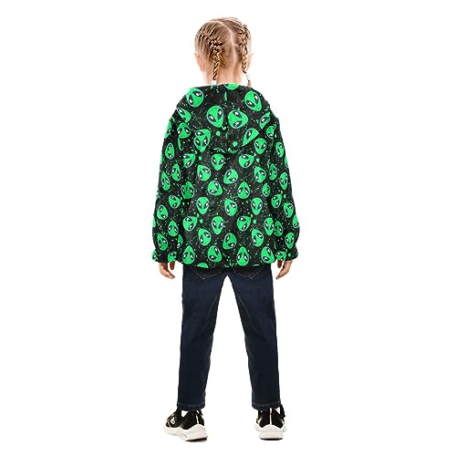 Green Alien Boys Fleece Hoody Jacket Zip Up Coat Warm Fall Winter Plush Jacket Long Sleeve Outerwear4