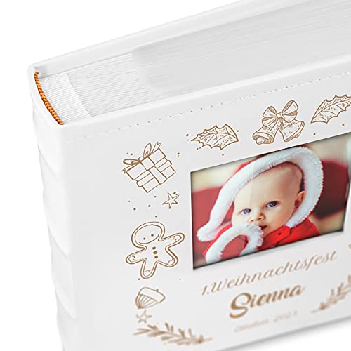 Maverton Einsteckalbum + mit Gravur - 21x22cm - Fotoalbum für 200 Fotos 10x15cm - 100 Seiten - Weiß - zu Weihnachten… – Bild 3