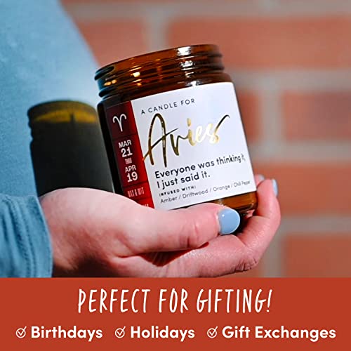 Aries Gifts For Women, Zodiac Gifts For Women, Astrology Gifts For Women, Zodiac Candles, Aries Candle, March Birthday Gifts For Women, April Birthday Gifts For Women, Astrology Candle – 9Oz #TOP2