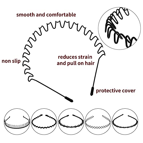 16 STKS Metalen Hoofdbanden voor Mannen en Vrouwen, Multi-stijl Non Slip Elastische Haarbanden Mode Sprorts Haarband… - Image 4