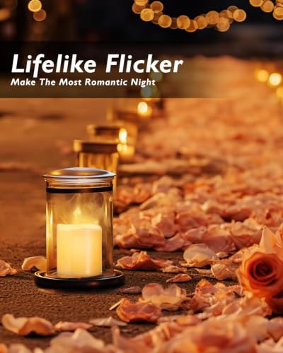 Image of Homemory 24 Pack Ivory Flameless Flickering LED Votive Tealights Candles