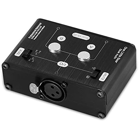Mini 2 Way HiFi Stereo Audio XLR A/B Passive Switcher Box & Mixer Sound Splitter (1-IN-2-OUT) Cover