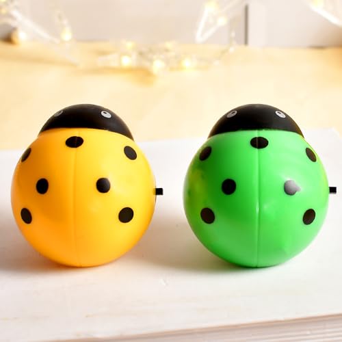 Image of ascension 2 Pc Romantic Energy Saving Creative Lady Bug Shaped Design Night Light Animals Cartoon lamp for Bedroom Home Decor Kids Favourite Birthday Party Return Gifts (Assorted Color)