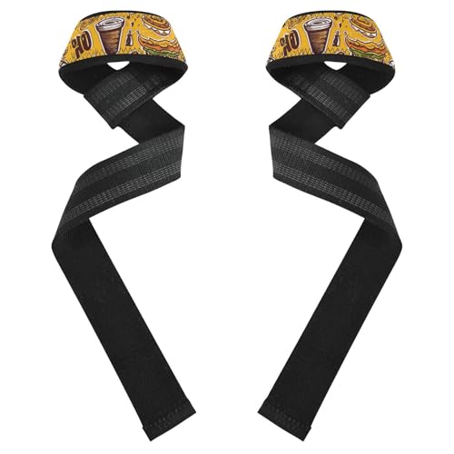 Nander Hamburg Hot Dog Wrist Straps for Weightlifting,Lifting Straps with Neoprene Cushioned Wrist Padded and Anti-Skid Silicone for Strength Training,Bodybuilding,Deadlifting