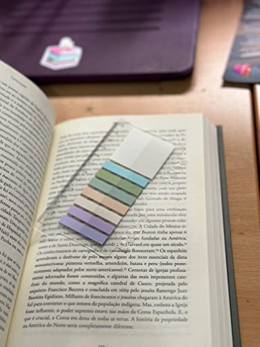 Bloco de Notas Adesivas Pastel Harmony &ndash; 160 Tiras em 8 Cores Suaves para Estudo, Leitura e...