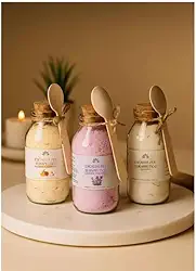 Escalda-pés Terapêutico Efervescente, Kit com 2 Fragrâncias, 100g Cada, Pote de Vidro com Colher