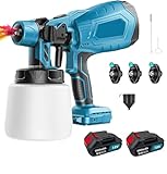 KuwpbbT Farbsprühsystem Wandfarbe,500W 28000PRM 1200ML HVLP Farbspritzpistole,Farbsprühpistole Wandfarbe,Farbsprühgerät,mit 3 Düsen und 3 Muster,Farbpistole für Wandfarbe,Gartenzaun, Wände