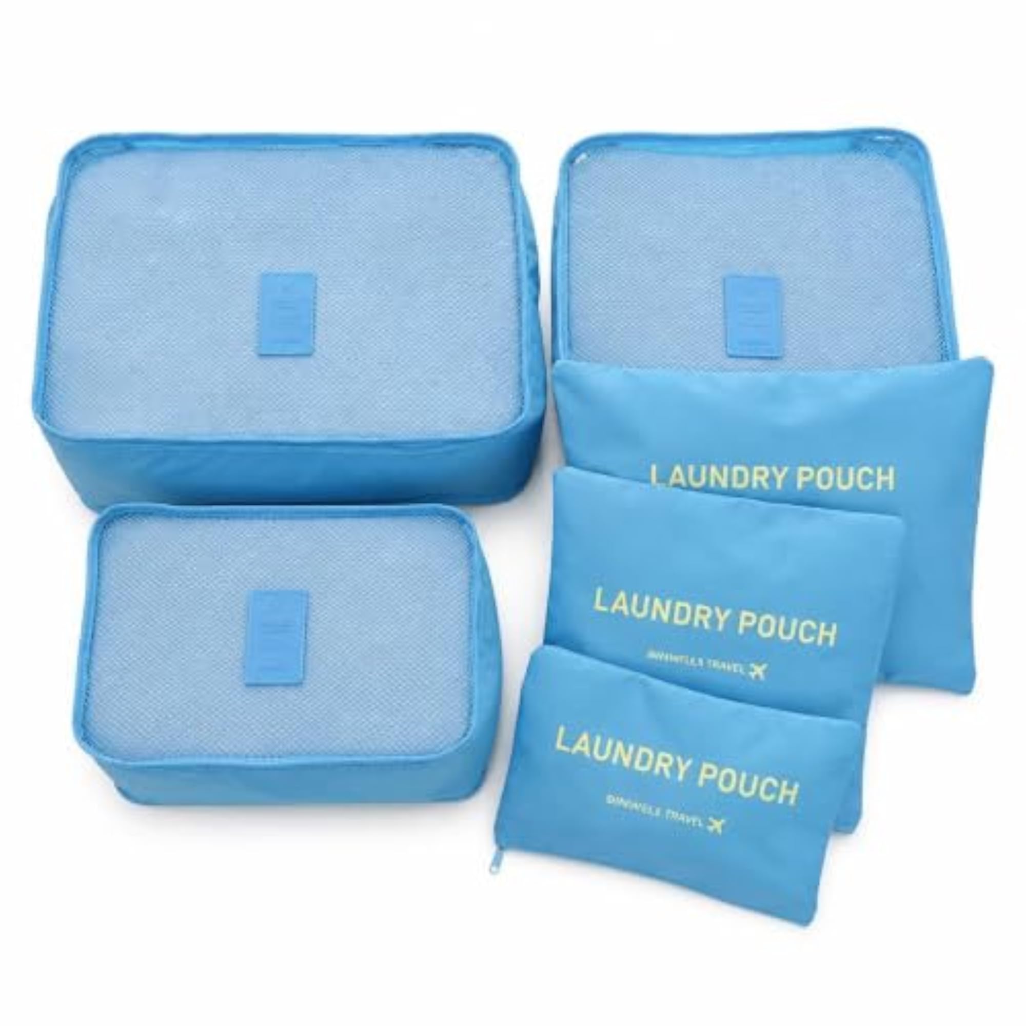 6-Piece Waterproof Travel Packing Cubes Set with Mesh