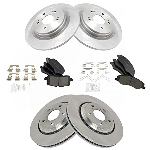 TRQ Front and Rear Brake Pad & Rotor Kit Brake Pads Brake Rotor Ceramic Compatible with 2018-2021...