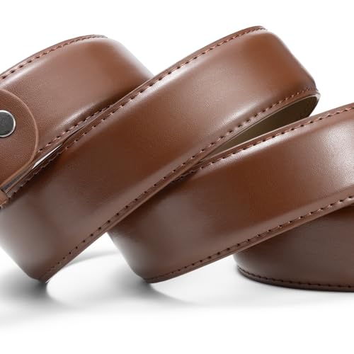 Image of maikun Mens Black Leather Belt, Casual Dress Belts For Men, Classic Design Pin Buckle