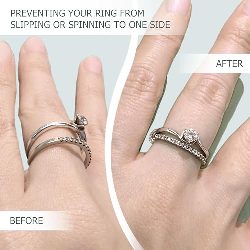 ring size adjuster for loose rings12 pack-6 sizes ring guards fitter resizerinvisible coil wrap ring tightener for women amp men spacers inserts make rings smaller without resizing clear