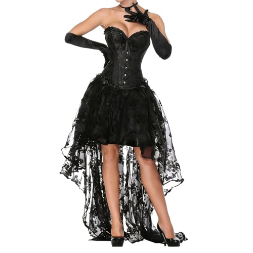 Steampunk Costume Women Gothic Overbust Corset Dress Halloween Clothes - image 1