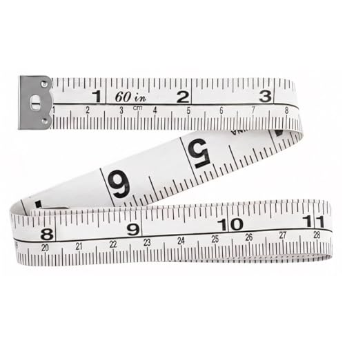 Tape Measure, Measuring Tape for Body Measurements - Soft Fabric Sewing Cloth Measurement Tailor Waist Flexible Home Fashion Craft with Inch Metric Cm Mm Scale Ruler, 60 Inches