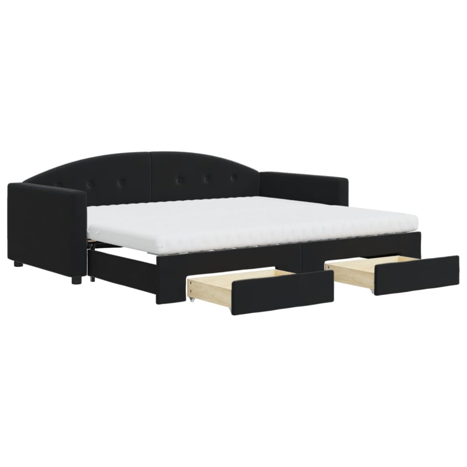 ATOMSTACK MAKER Divano letto pieghevole 2 in 1, in velluto nero, con contenitore integrato, struttura in legno e metallo, 2 materassi in schiuma, 90 x 190 cm, ideale per soggiorno o camera da letto