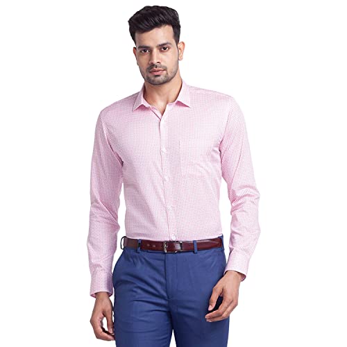 Image of Park Avenue Men's Pure Cotton Print Pattern Slim Fit Semi Cutaway Collar Full Sleeve Formal Shirt