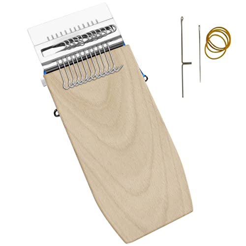 Tcwhniev Small Weaving Machine Kit with 14 Hooks Portable Mini Darning Machine Speedweve Type Weave Tool Beginners Quickly Mending Machine DIY Weaving Repair Tool for Jeans Clothes