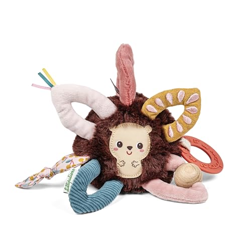 LILLIPUTIENS Leon Le Herisson 83631 Sensorische Rassel, Ringe aus Stoff, mehrfarbig, 16 cm, ab 3 Monaten