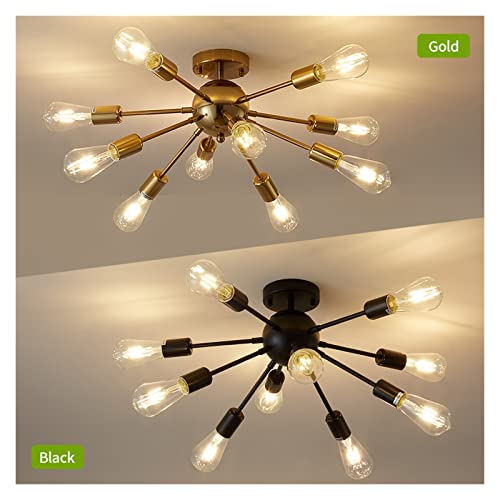 Lustre éclairage LED moderne avec 10 ampoules pour chambre à coucher et salon