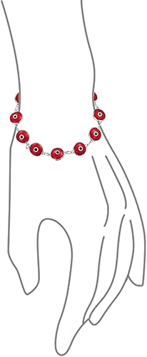 Miniatura 2 de Amuleto de buena suerte con cuentas de vidrio translúcido turco para mujeres y adolescentes, chapado en oro, plata de ley 925, rojo, amarillo,