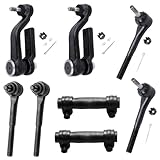 Detroit Axle - AWD Front Suspension Kit for 1990-2005 Chevy Astro GMC Safari 4 Inner & Outer Tie Rod End Links 2 Idler Arms 2 Tie Rod Adjustment Sleeves Replacement - 8pc Set