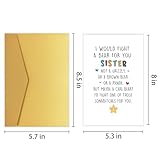 Goroar Funny Birthday Card for Sister, Humorous Sister Birthday Card, Sis Bday Greeting Card, I Would Fight A Bear for You Card
