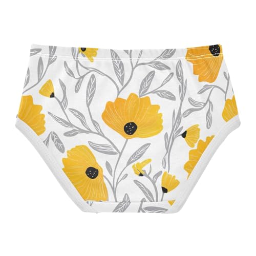 Yellow Flowers Toddler Girls Underwear 2t Cotton Panties Little Girl Cartoon Underpants Briefs2
