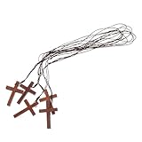 TOYANDONA 5 Stück Holzkreuz Halsketten Unisex Handgeschnitzter Christlicher Anhänger aus Naturholz Leichtes Glaubenssymbol zum Beten und Religiösen Anlässen