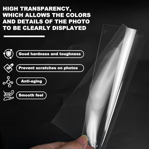 Huucozn 100 Stück Klarsichtfolien Karten Fotohüllen 5x7 Zoll (13x18 cm) Einsteckalbum Transparent Folien Aktenhülle Postkartenhüllen Sichthüllen für Fotoalben Postkarten Sammelhüllen Dokumente