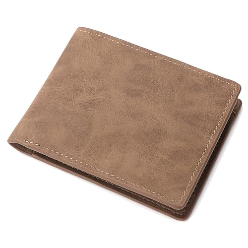 NIYATA Portefeuille Homme en Cuir Durable,ltexture vintage givrée,multifonction avec porte-cartes,compartiment à billets,poche à monnaie, adapté pour...