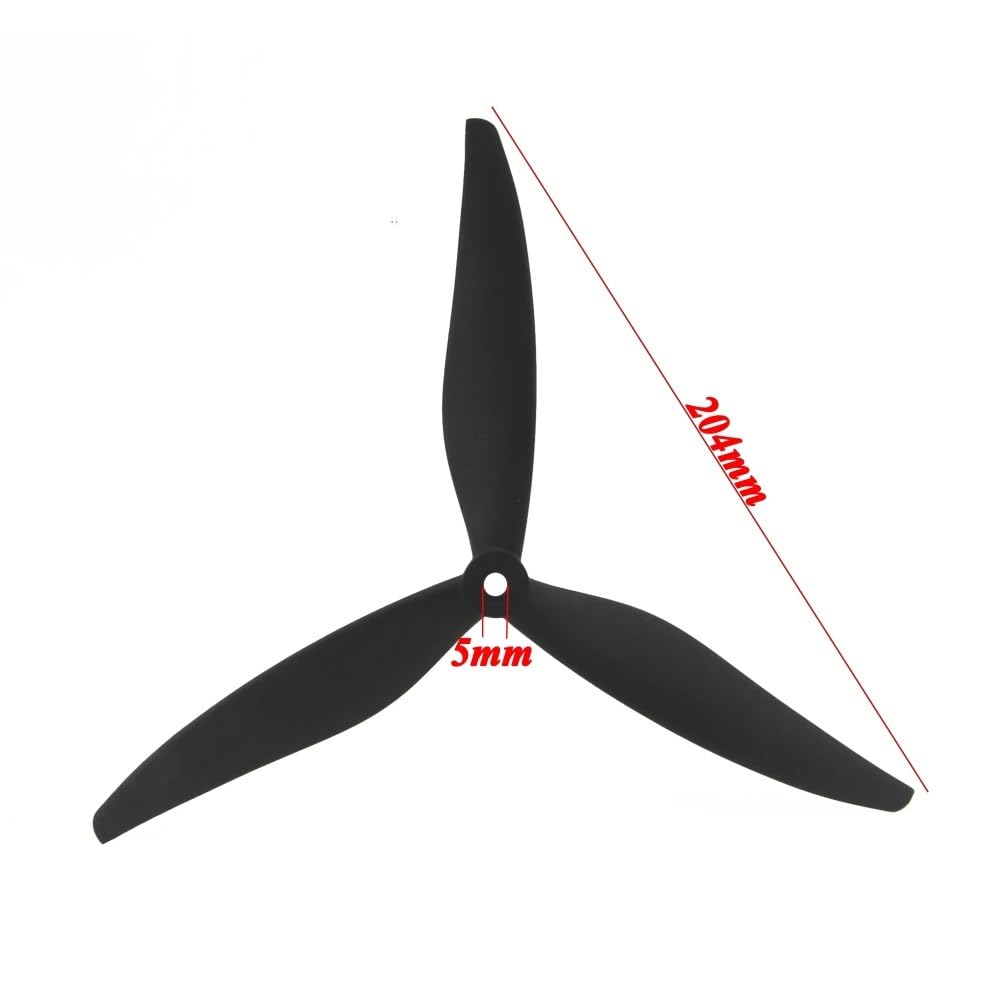 2 Pares De Hélices De 8 Pulgadas Y 3 Aspas CC-W De Bajo Ruido RC Avión FPV Apto for 8040 8X4X3 Mark4 UAV