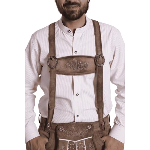 Image of Bavarian Suspenders for men | Authentic Lederhosen suspenders with buckles for Oktoberfest Costume
