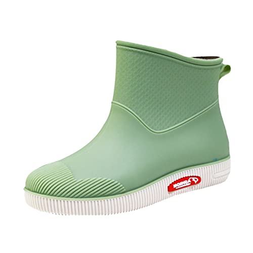 Chaussures imperméables bottes de pluie femme courtes chaudes vert 39