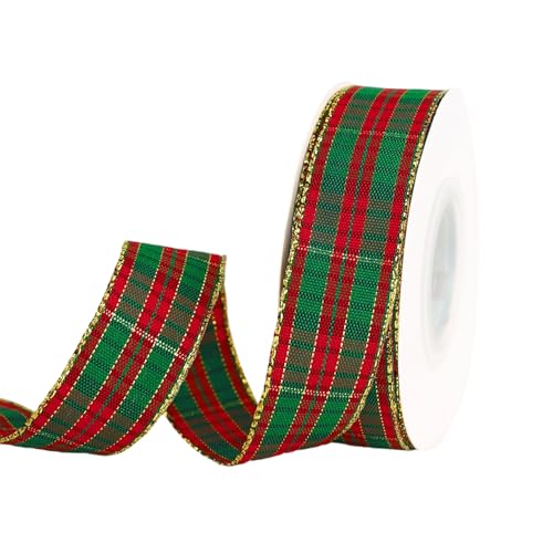 Weihnachtsband Rot Grün Geschenkband Weihnachten Breit 40mm 10Yard...