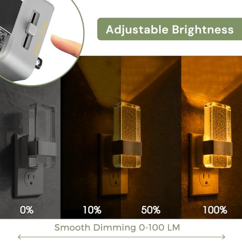 Image of L LOHAS LED Night Light, Dimmable Night Lights Plug into Wall Amber, 2 Pack