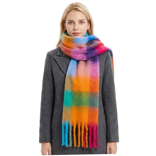 Écharpe douceur femme plaid réconfortant à carreaux pour journées froides