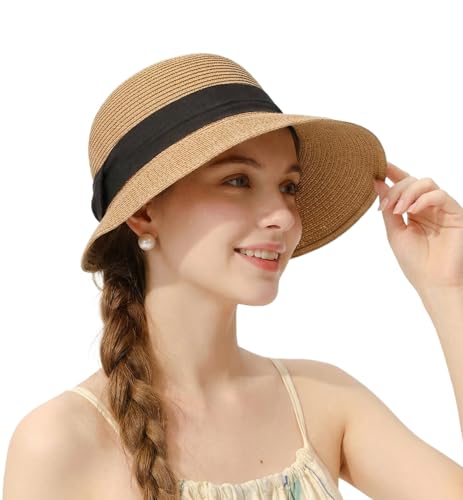 Sombrero de paja para mujer con ala ancha verano playa